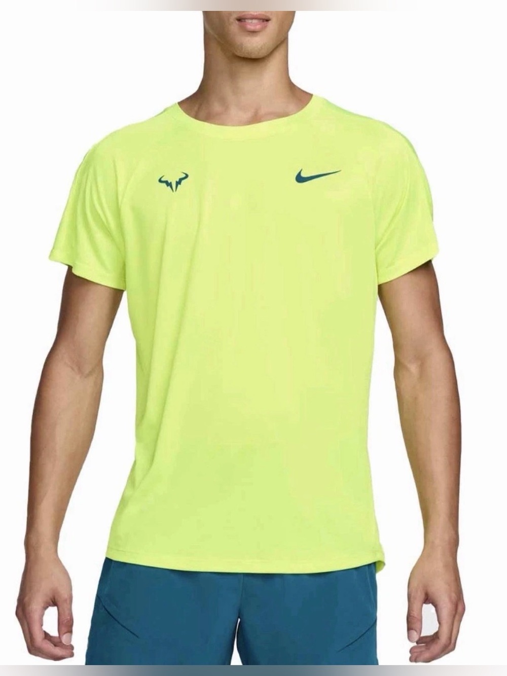 Nike Rafa Nadal Dri-Fit Challenger DV2887-702 Tennis Volt Shirt Top Men’s Sz 2XL
